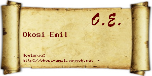 Okosi Emil névjegykártya